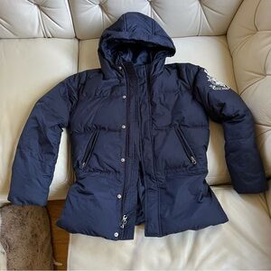Polo Ralph Lauren girls quilted puffer down jacket with hood size 12/14